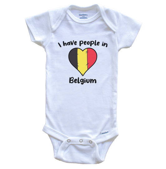 Belgian Flag Heart I Have People In Belgium Baby Bodysuit