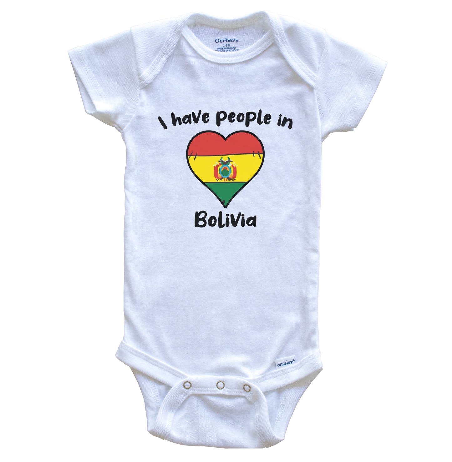 Bolivian Flag Heart I Have People In Bolivia Baby Bodysuit