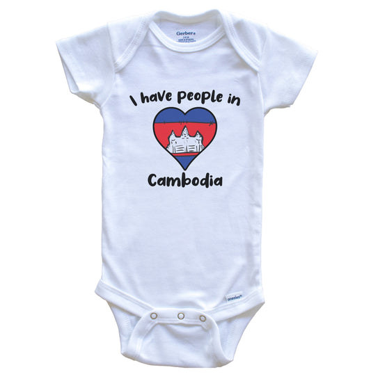 Cambodian Flag Heart I Have People In Cambodia Baby Bodysuit