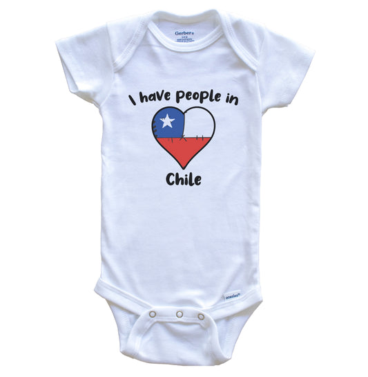Chilean Flag Heart I Have People In Chile Baby Bodysuit