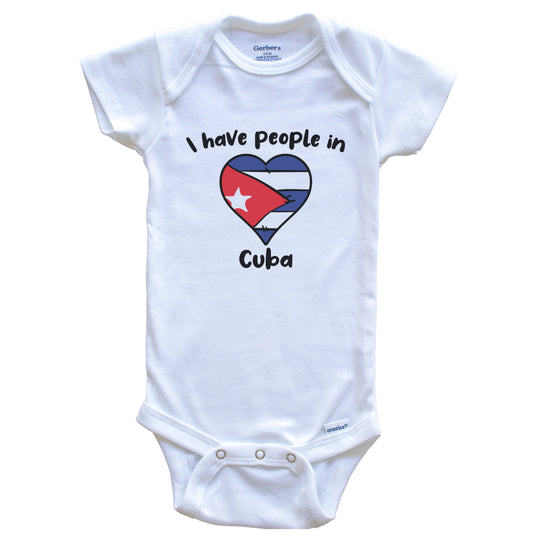 Cuban Flag Heart I Have People In Cuba Baby Bodysuit