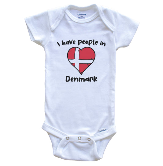 Danish Flag Heart I Have People In Denmark Baby Bodysuit