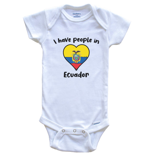 Ecuadorian Flag Heart I Have People In Ecuador Baby Bodysuit