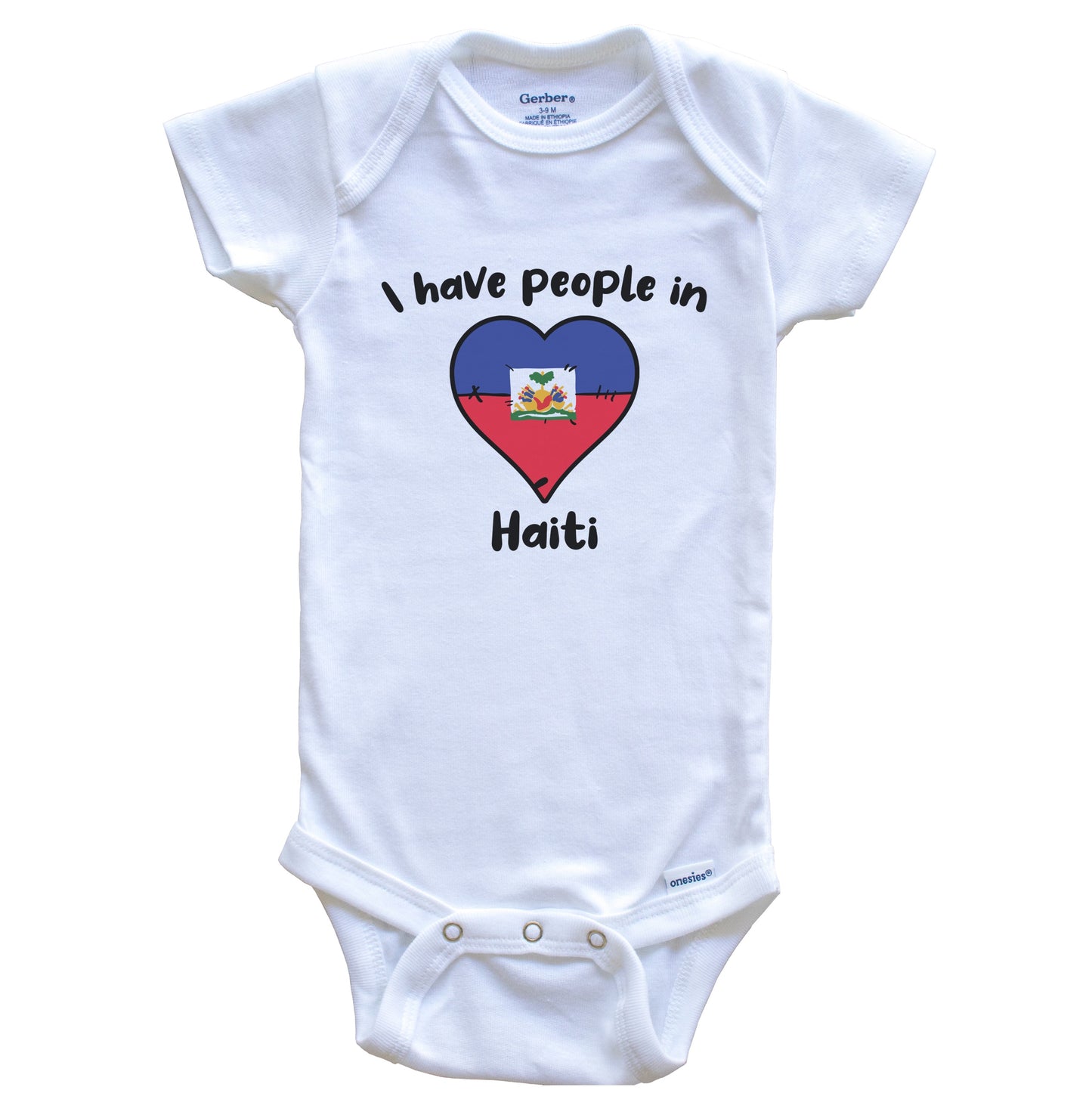 Haitian Flag Heart I Have People In Haiti Baby Bodysuit