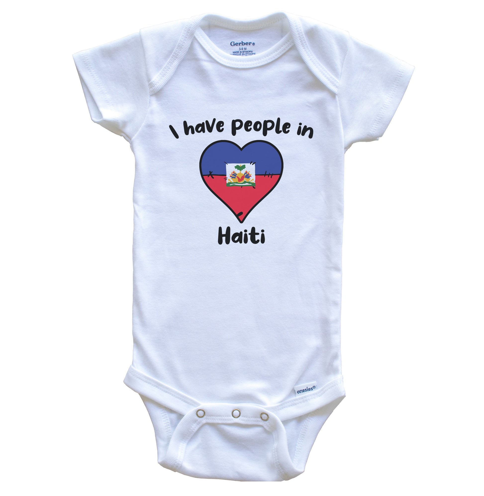 Haitian Flag Heart I Have People In Haiti Baby Bodysuit