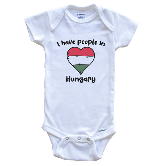 Hungarian Flag Heart I Have People In Hungary Baby Bodysuit