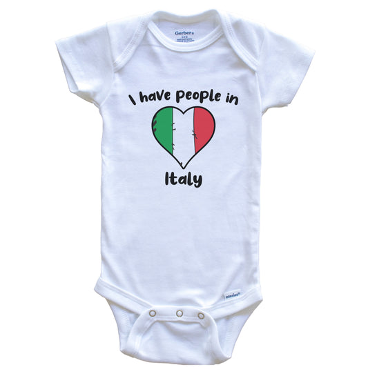 Italian Flag Heart I Have People In Italy Baby Bodysuit
