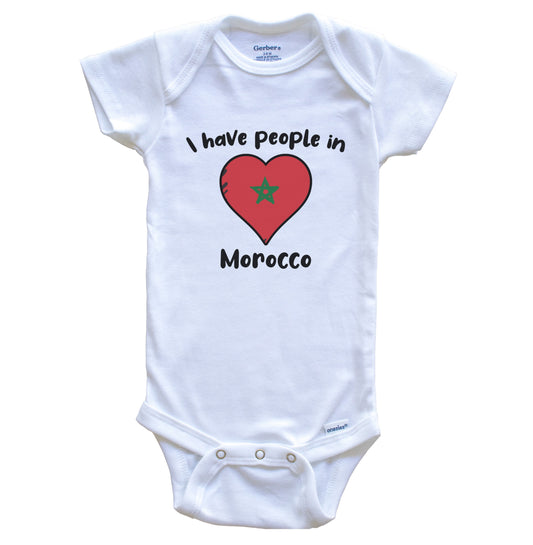 Moroccan Flag Heart I Have People In Morocco Baby Bodysuit