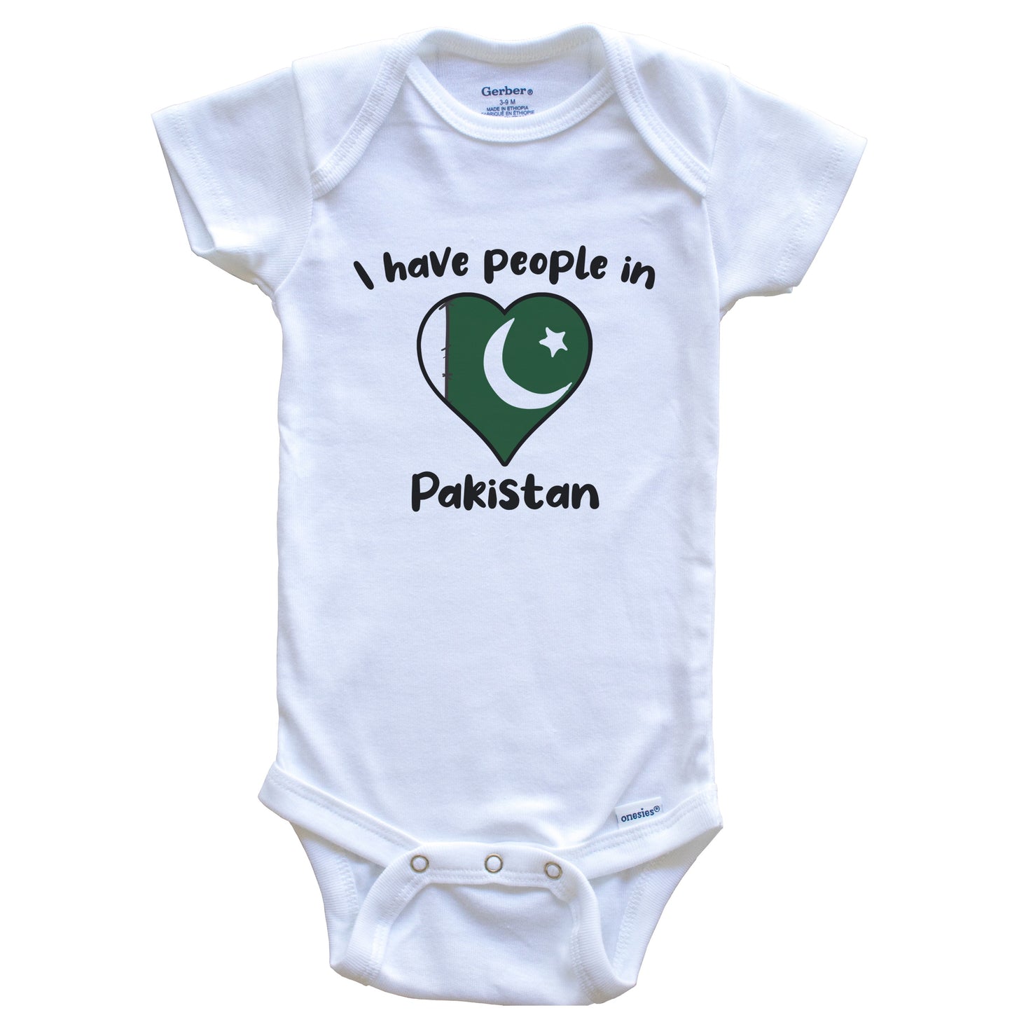 Pakistani Flag Heart I Have People In Pakistan Baby Bodysuit