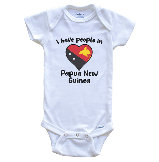 Papuan Flag Heart I Have People In Papua New Guinea Baby Bodysuit