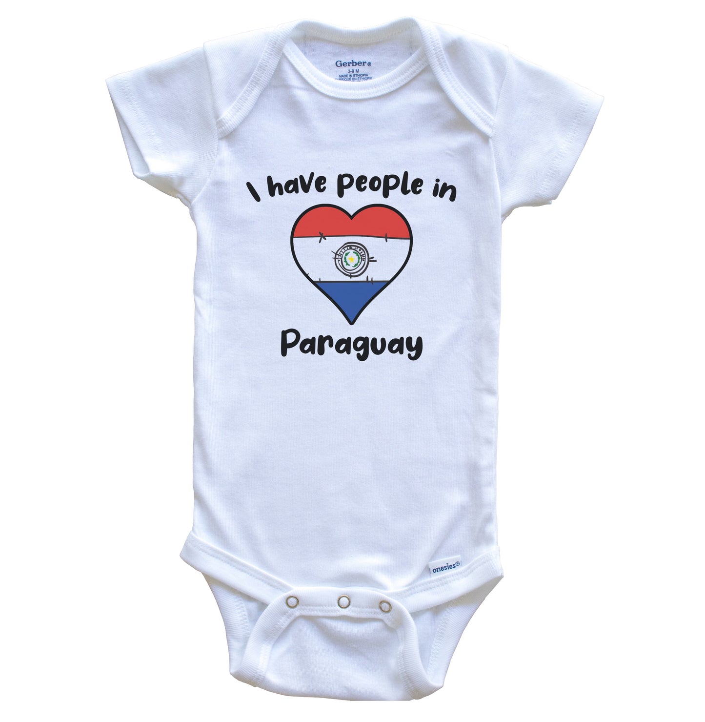 Paraguayan Flag Heart I Have People In Paraguay Baby Bodysuit