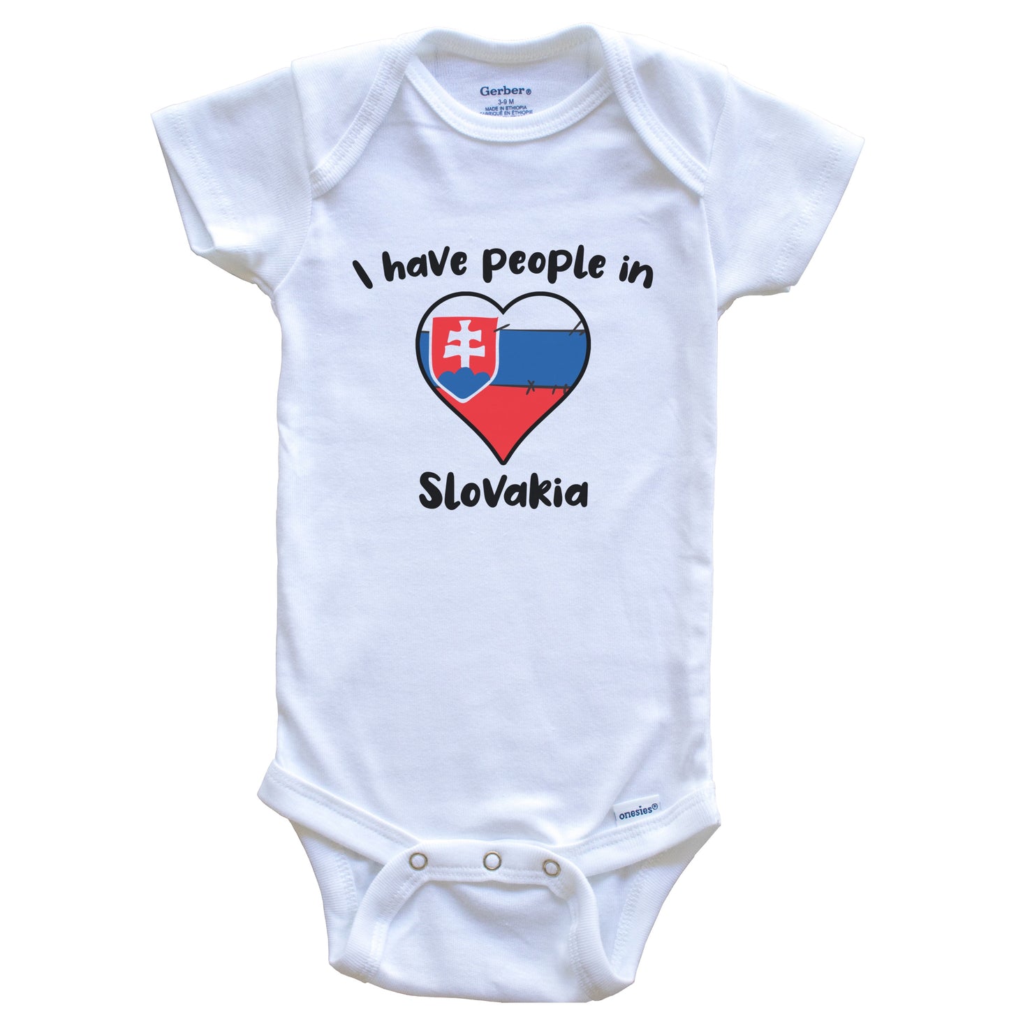 Slovakian Flag Heart I Have People In Slovakia Baby Bodysuit