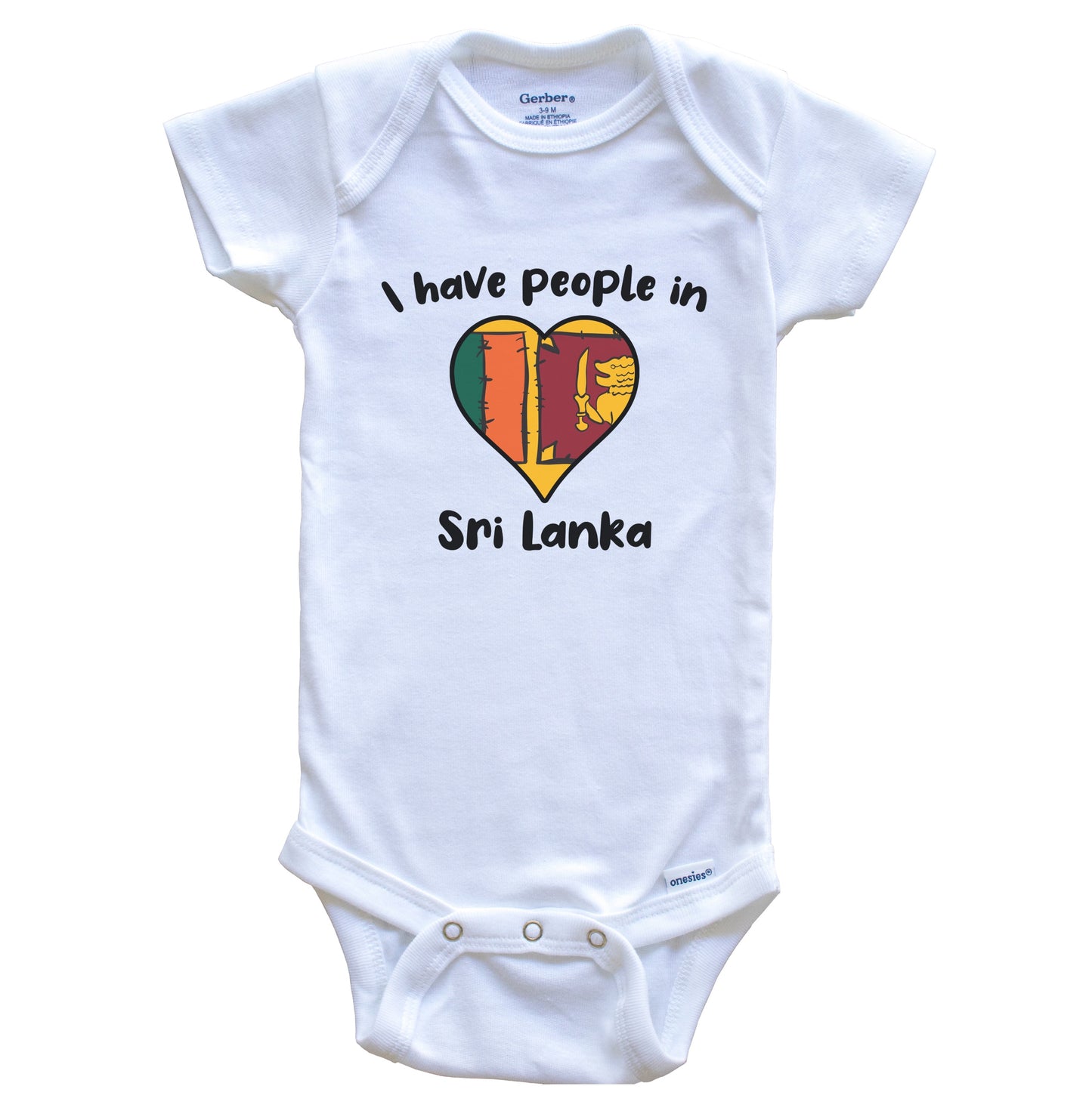 Sri Lankan Flag Heart I Have People In Sri Lanka Baby Bodysuit