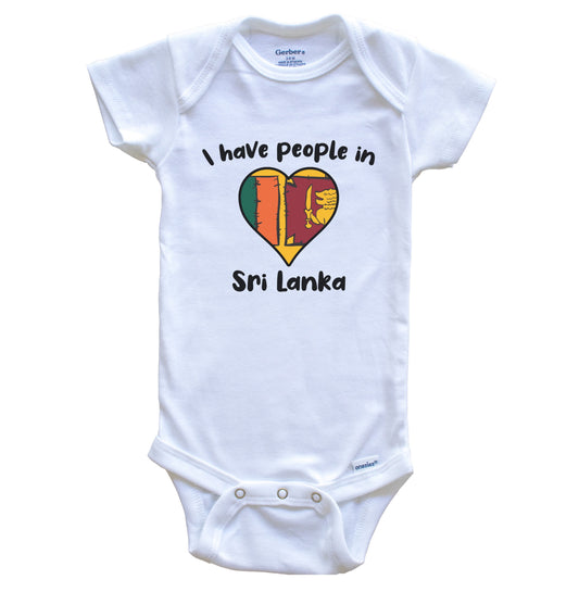 Sri Lankan Flag Heart I Have People In Sri Lanka Baby Bodysuit