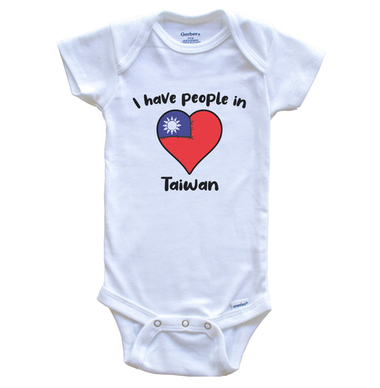 Taiwanese Flag Heart I Have People In Taiwan Baby Bodysuit