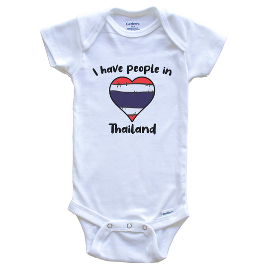 Thai Flag Heart I Have People In Thailand Baby Bodysuit