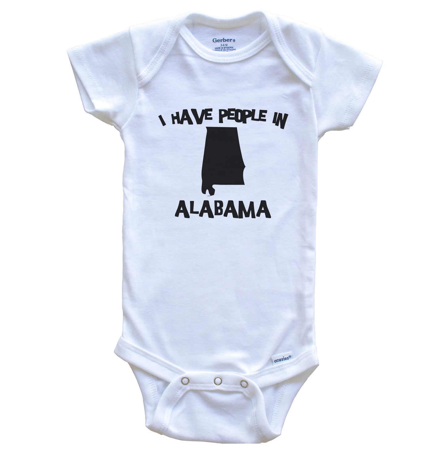 State Silhouette I Have People In Alabama Baby Bodysuit
