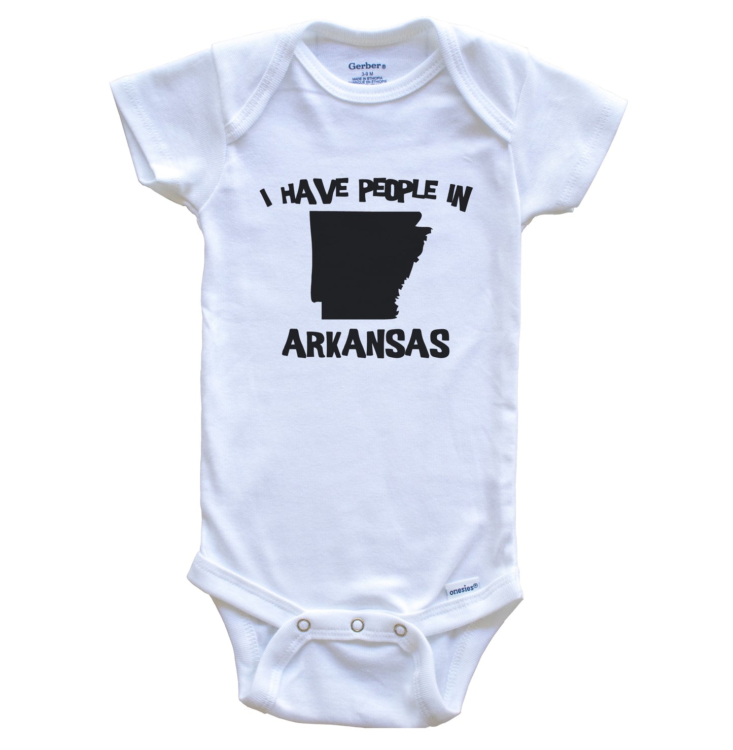 State Silhouette I Have People In Arkansas Baby Bodysuit
