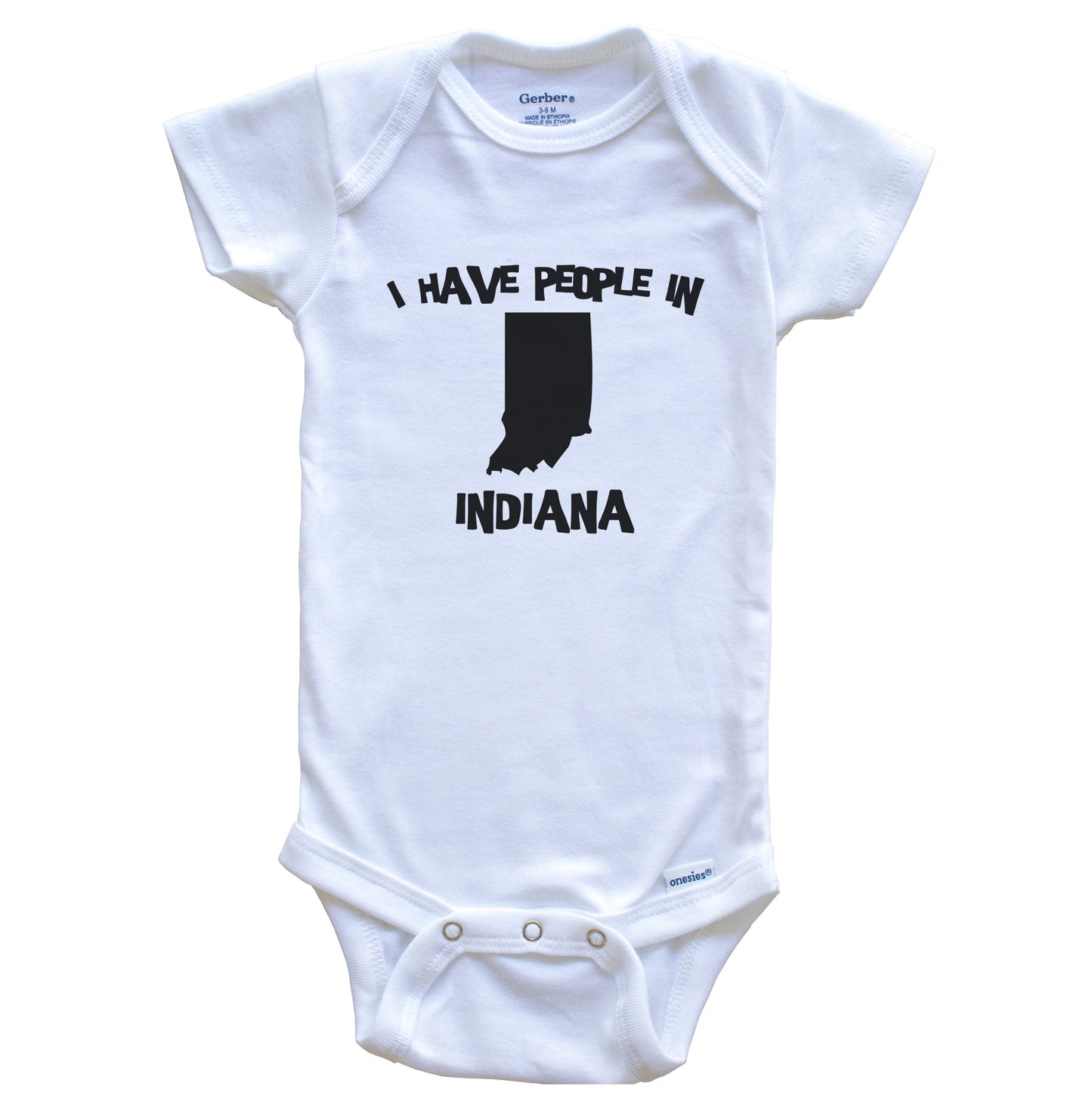 State Silhouette I Have People In Indiana Baby Bodysuit