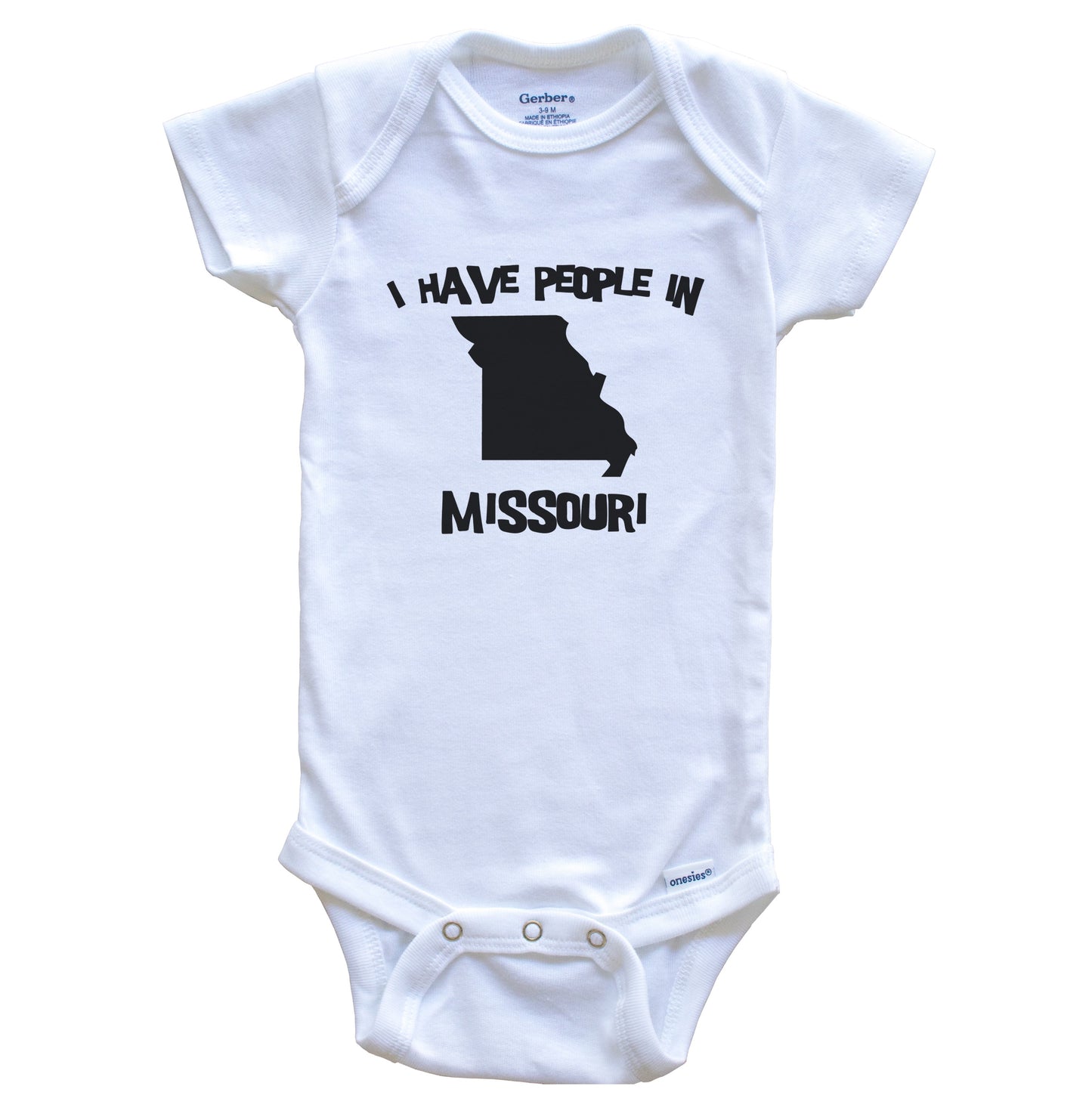 State Silhouette I Have People In Missouri Baby Bodysuit