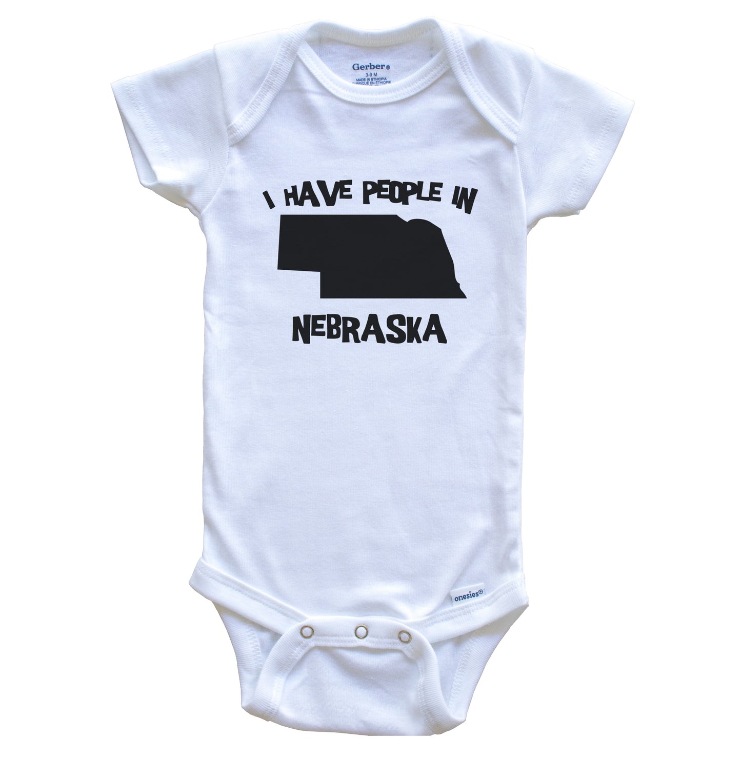 State Silhouette I Have People In Nebraska Baby Bodysuit