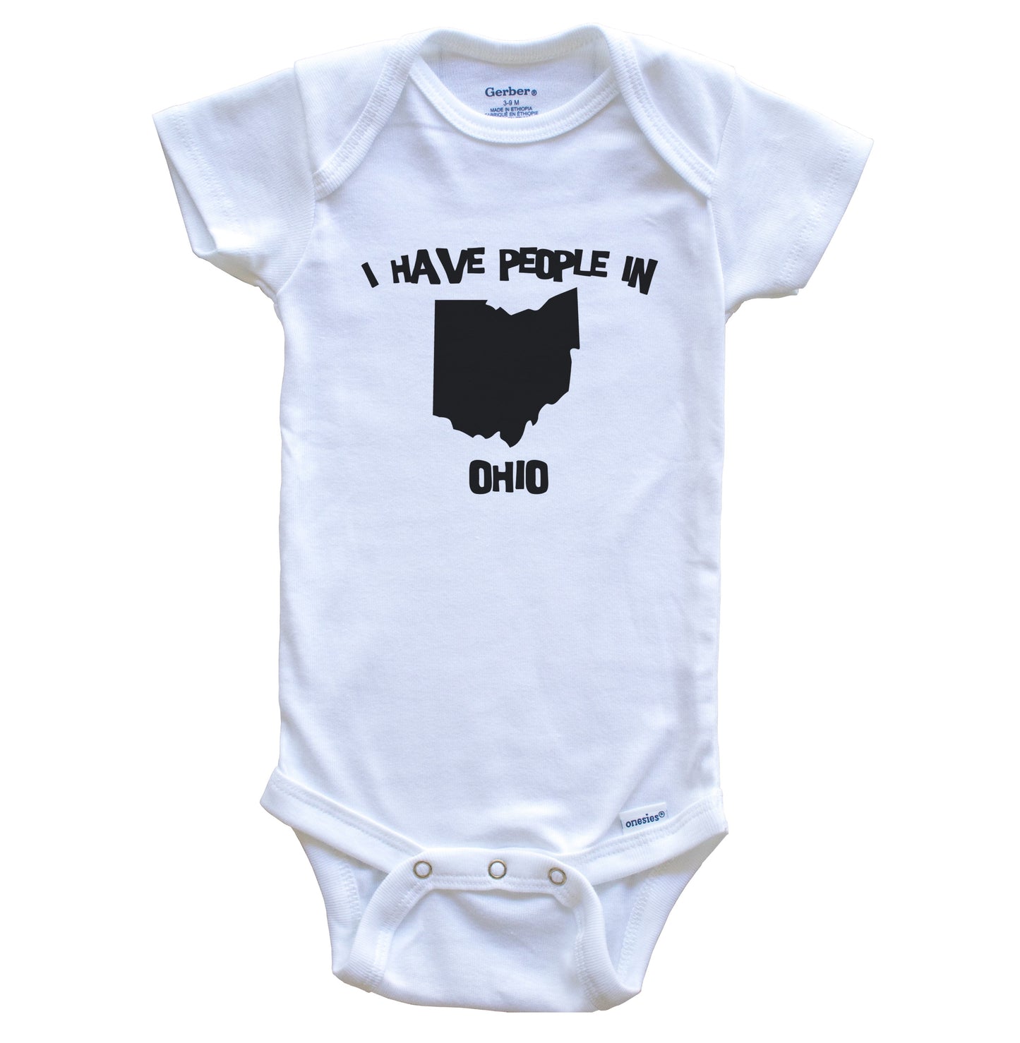 State Silhouette I Have People In Ohio Baby Bodysuit
