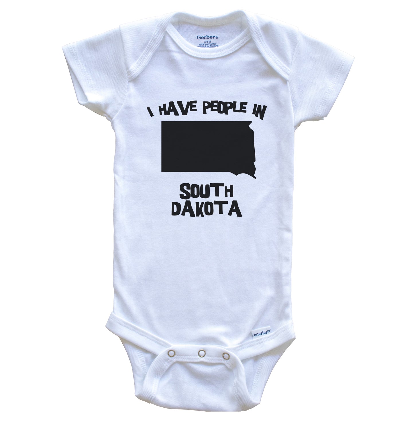 State Silhouette I Have People In South Dakota Baby Bodysuit