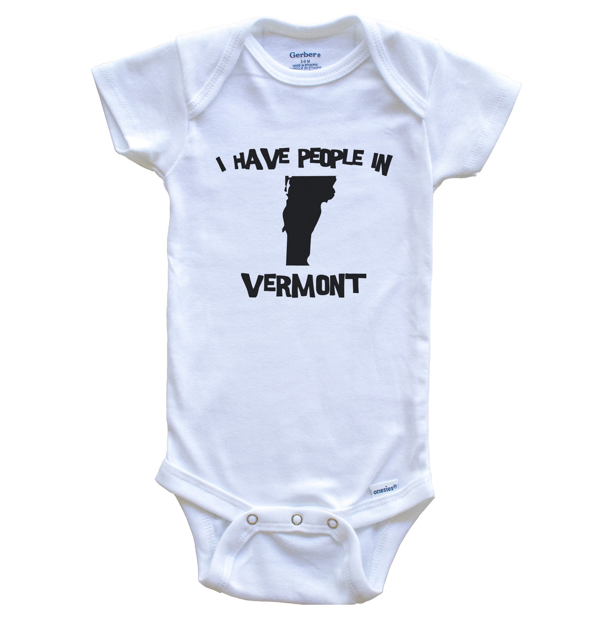 State Silhouette I Have People In Vermont Baby Bodysuit