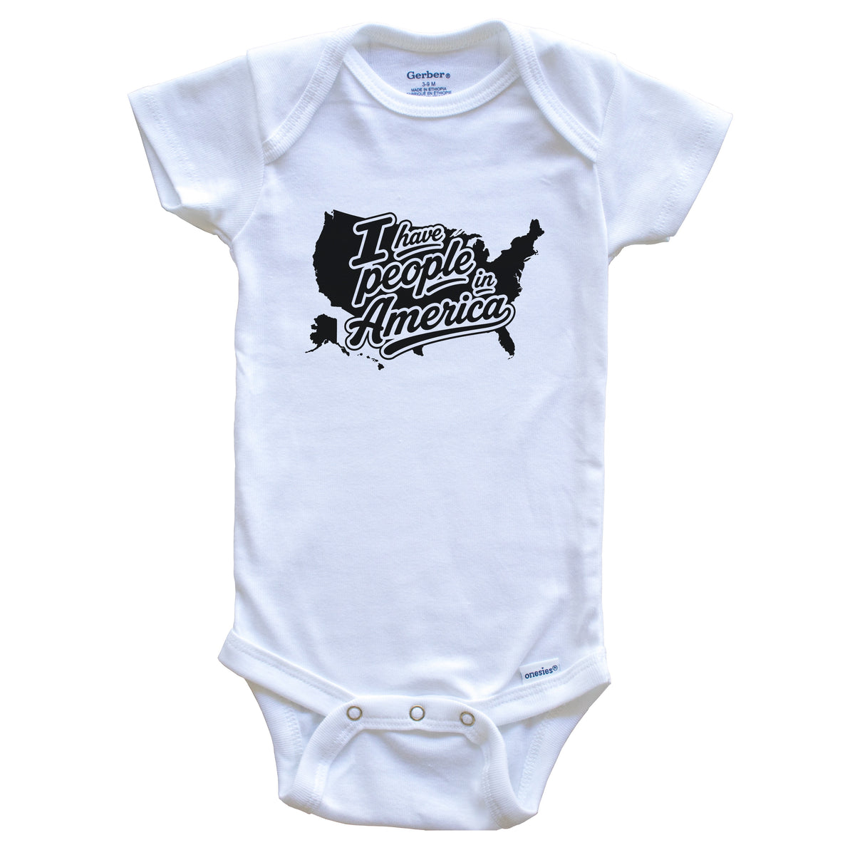 I Have People In America Country Silhouette Baby Bodysuit