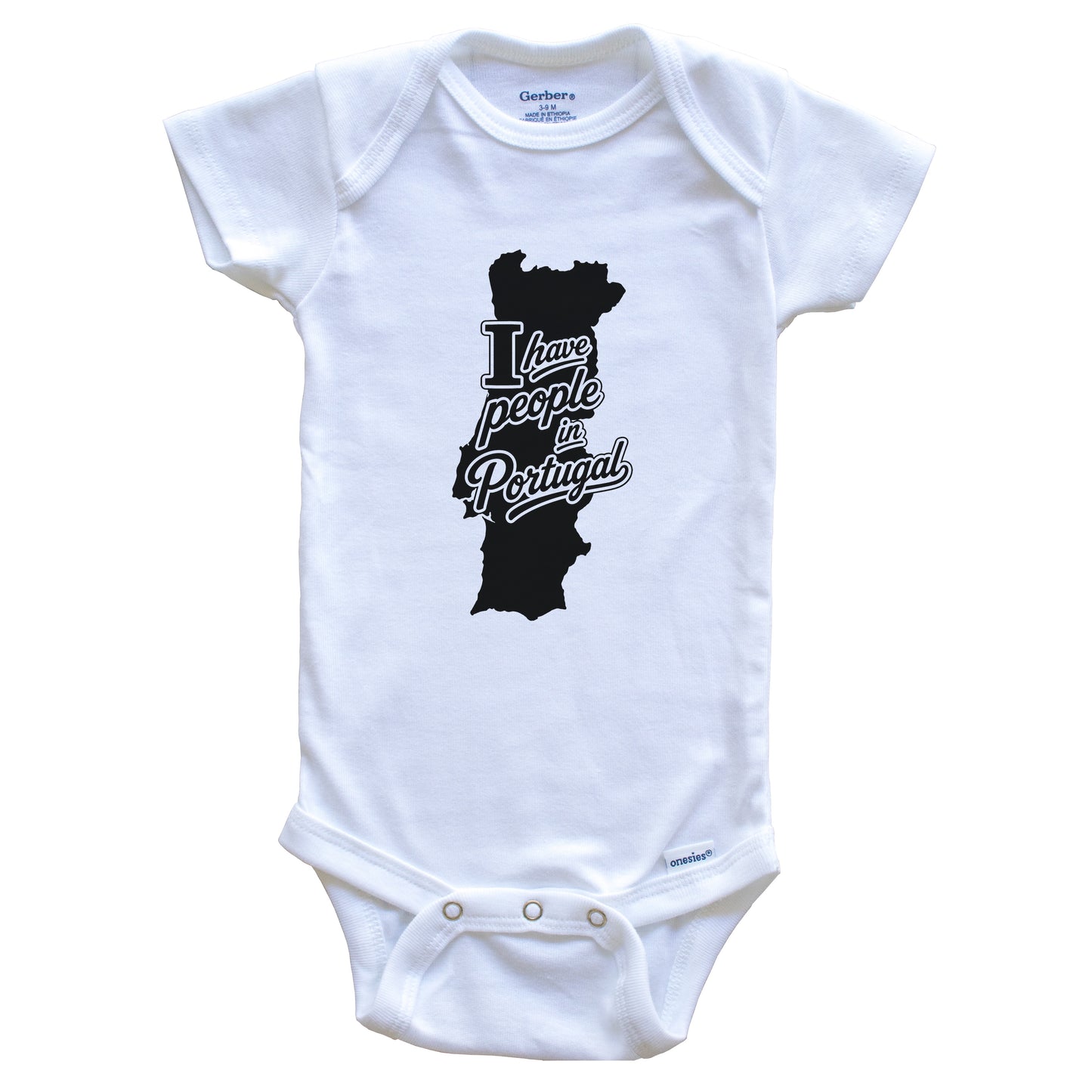 I Have People In Portugal Country Silhouette Baby Bodysuit