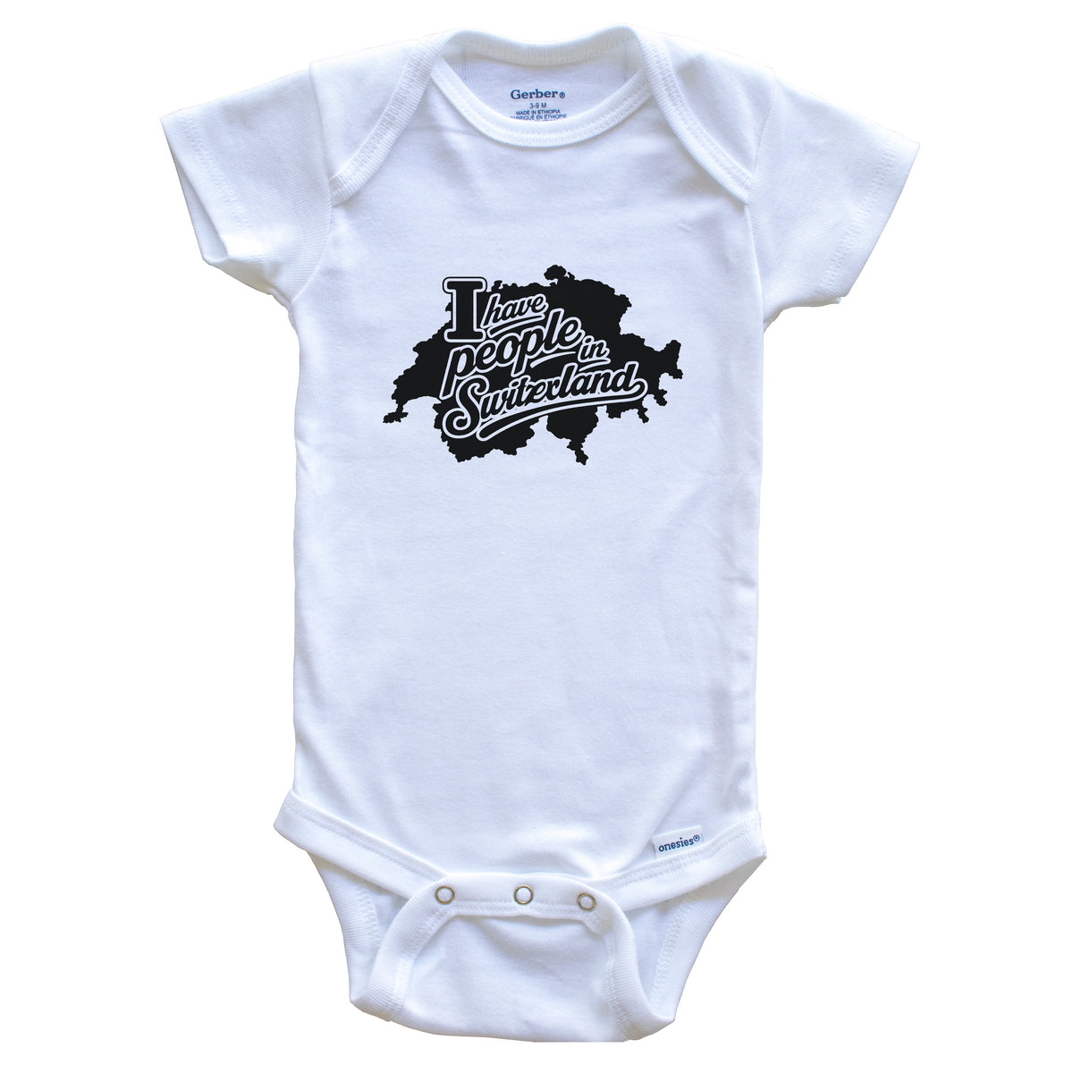 I Have People In Switzerland Country Silhouette Baby Bodysuit