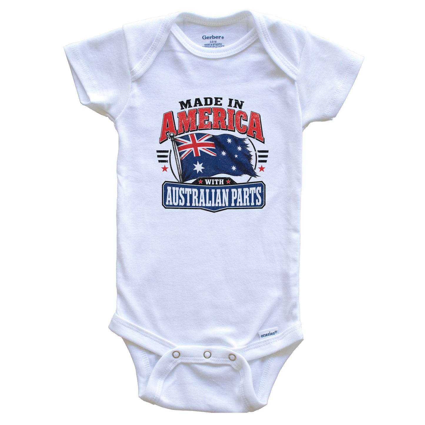Made In America With Australian Parts Australia Flag Baby Bodysuit