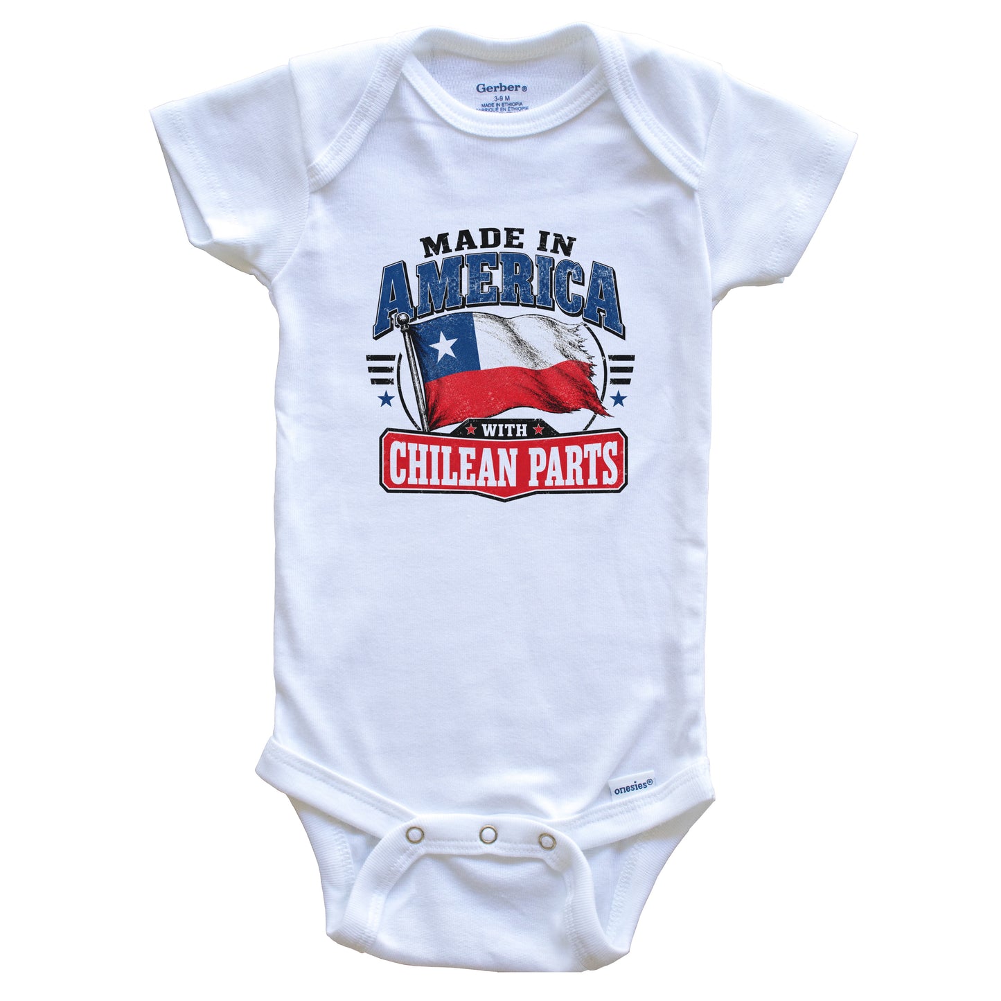 Made In America With Chilean Parts Chile Flag Baby Bodysuit