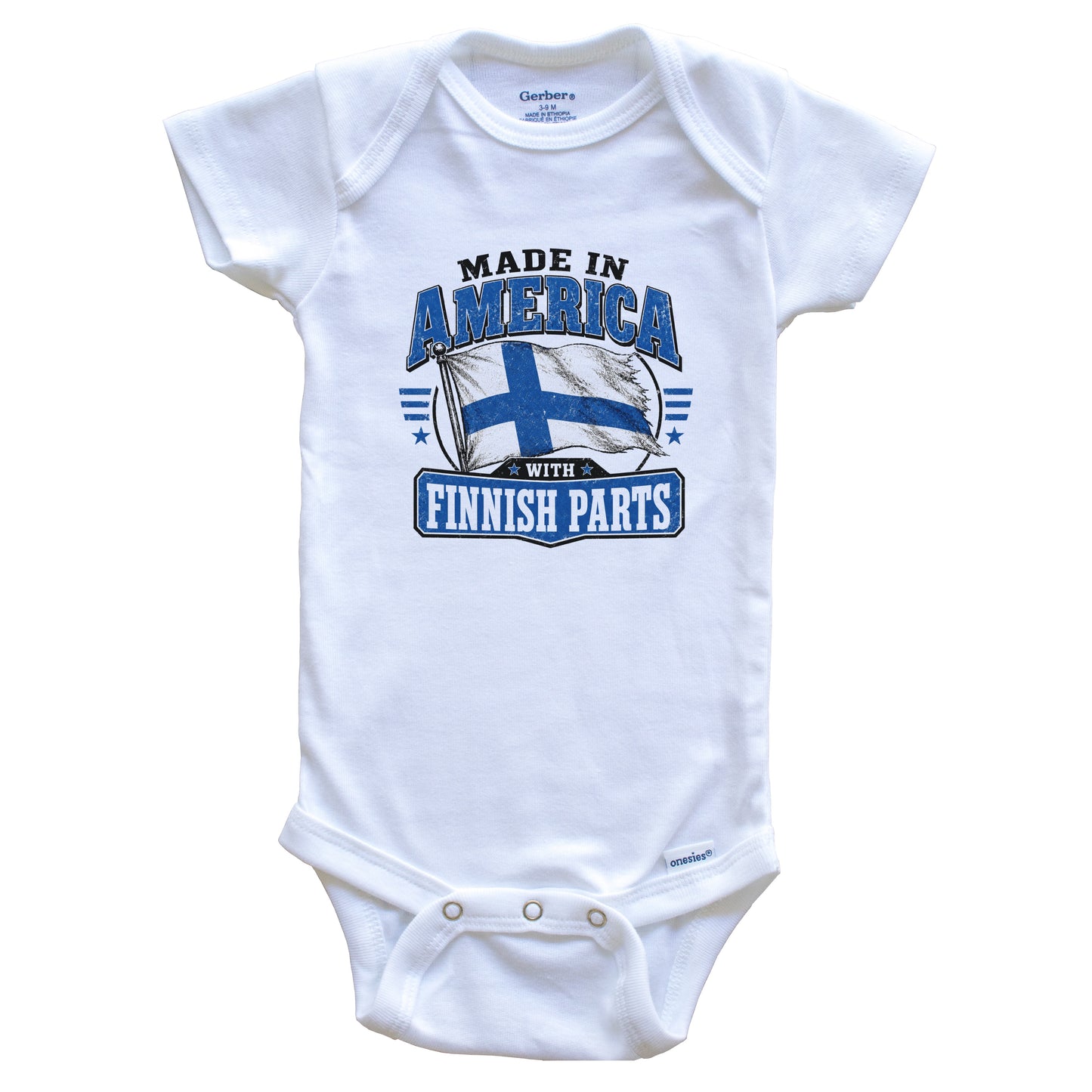Made In America With Finnish Parts Finland Flag Baby Bodysuit