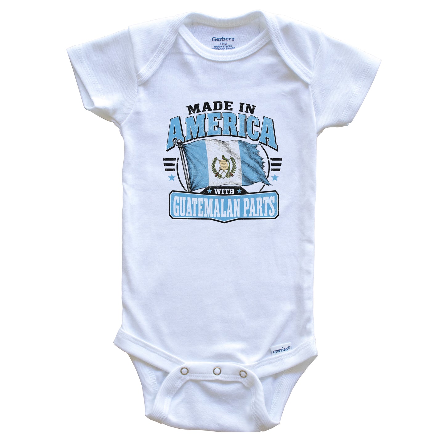 Made In America With Guatemala Parts Guatemalan Flag Baby Bodysuit