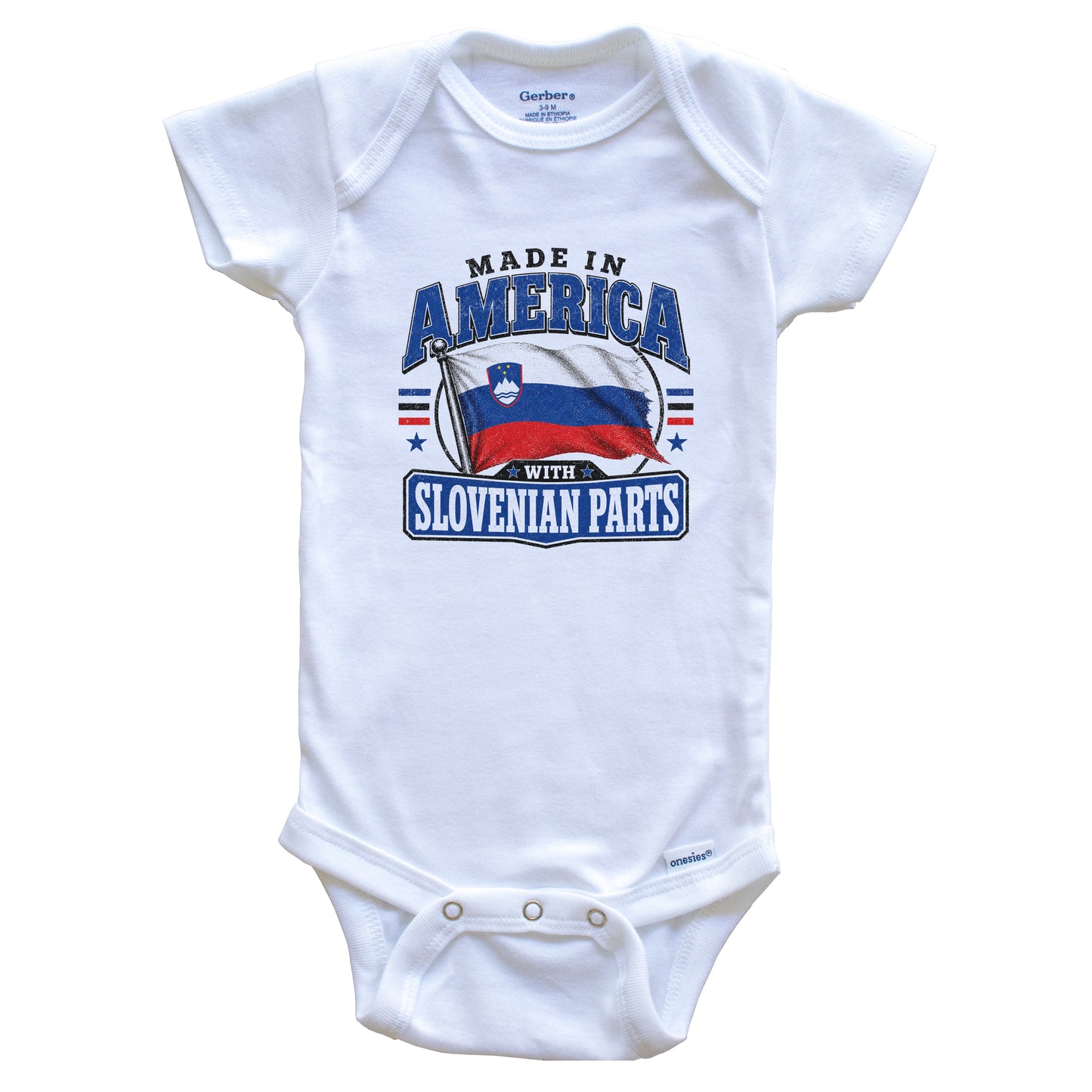 Made In America With Slovenian Parts Slovenia Flag Baby Bodysuit