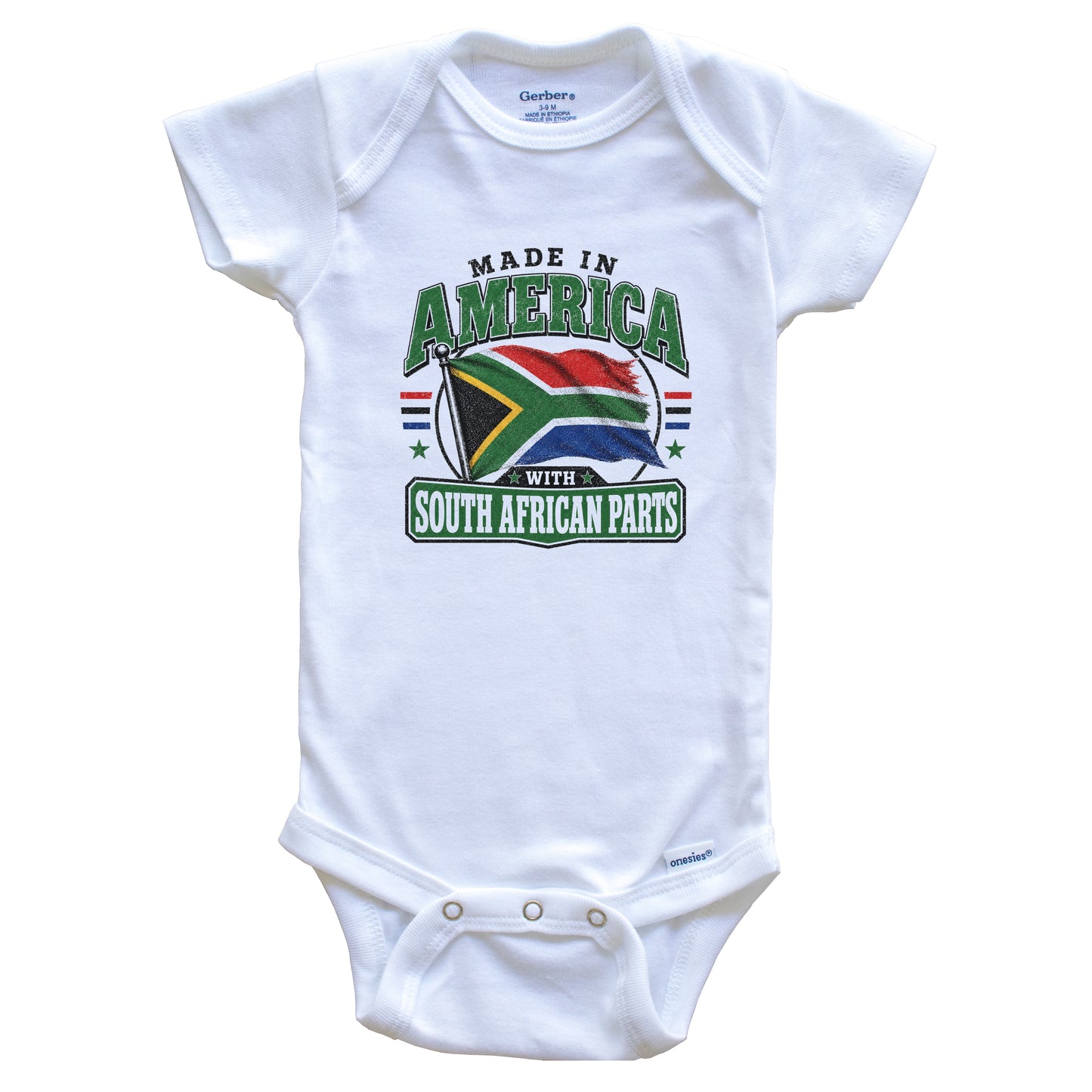 Made In America With South African Parts South Africa Flag Baby Bodysuit