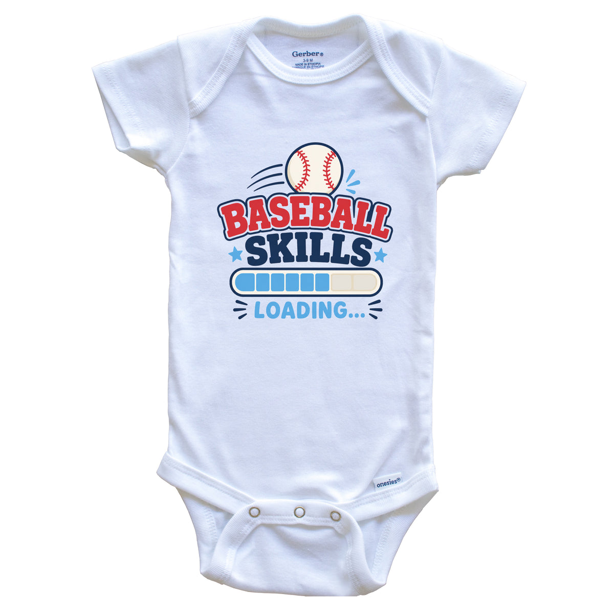 Baseball Skills Loading Funny Sports Humor Baby Bodysuit