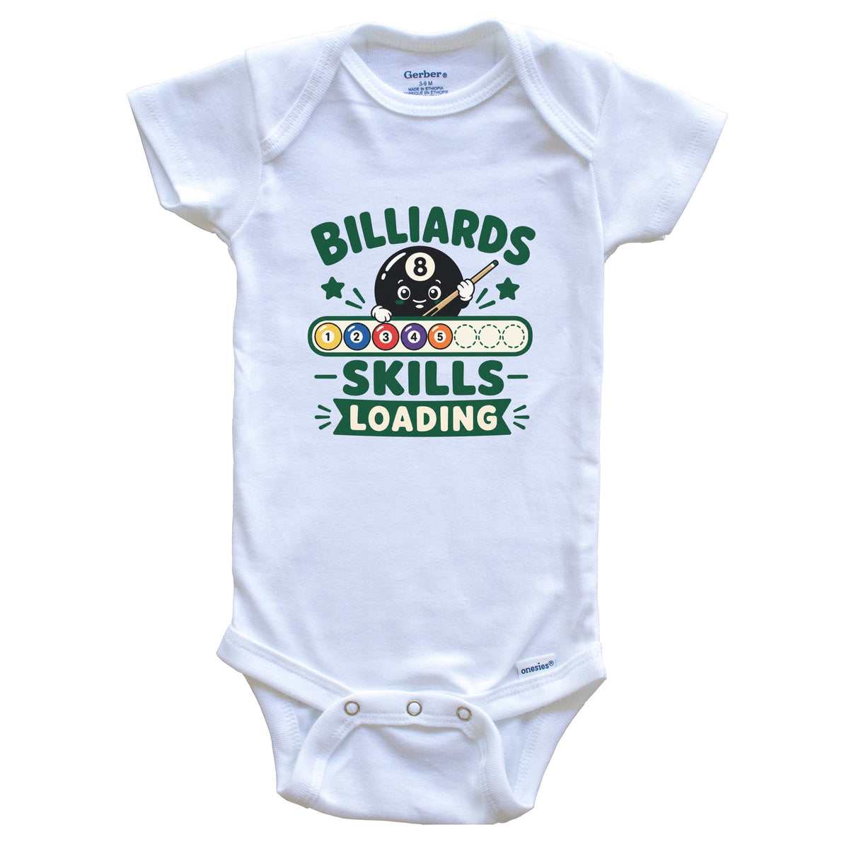 Billiards Skills Loading Funny Pool Player Humor Baby Bodysuit