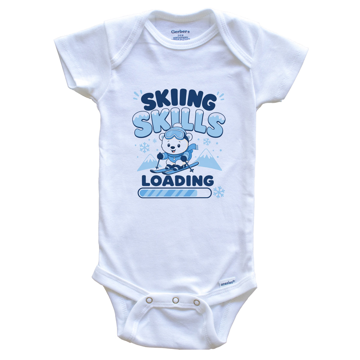 Skiing Skills Loading Funny Skier Humor Baby Bodysuit
