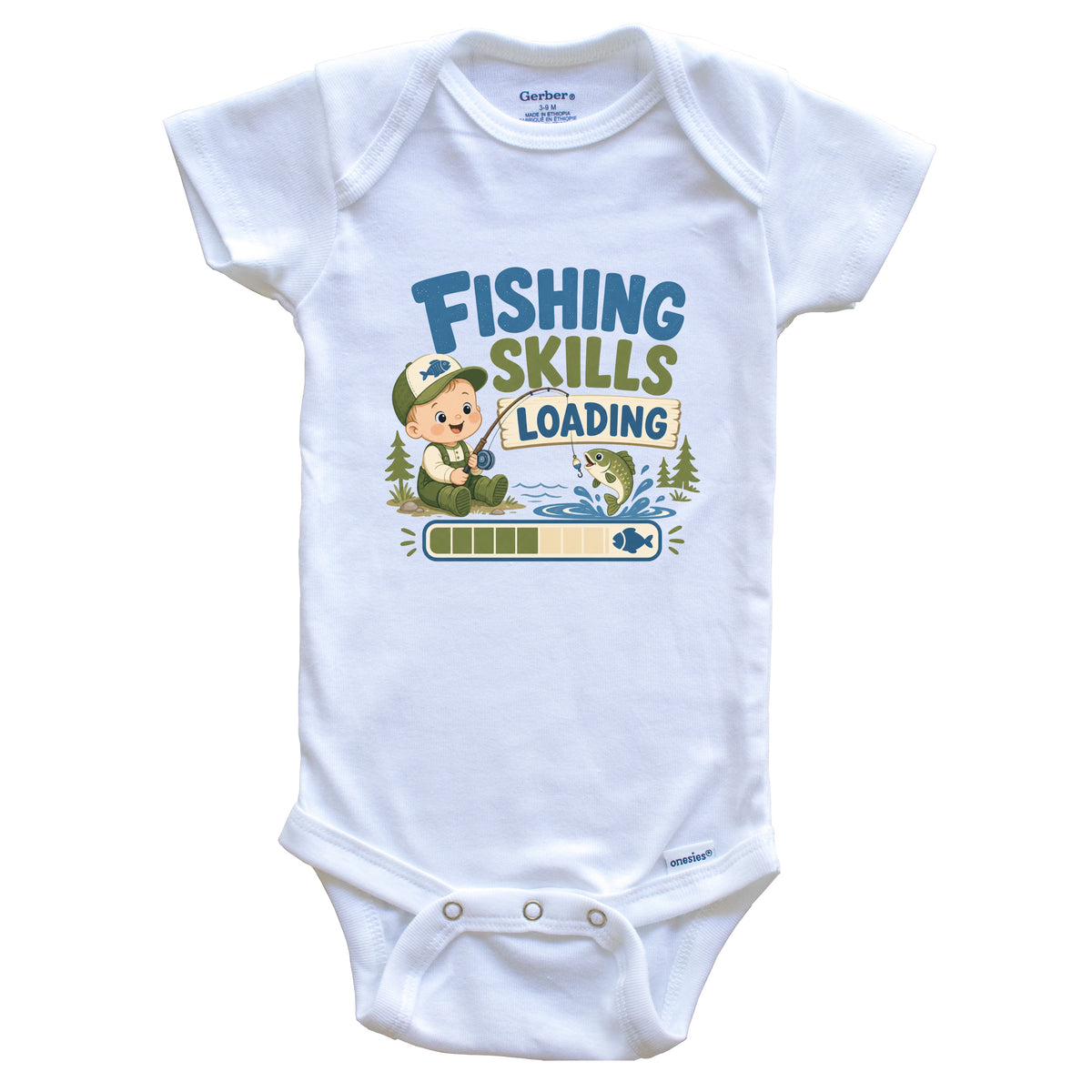 Fishing Skills Loading Funny Sports Humor Baby Bodysuit