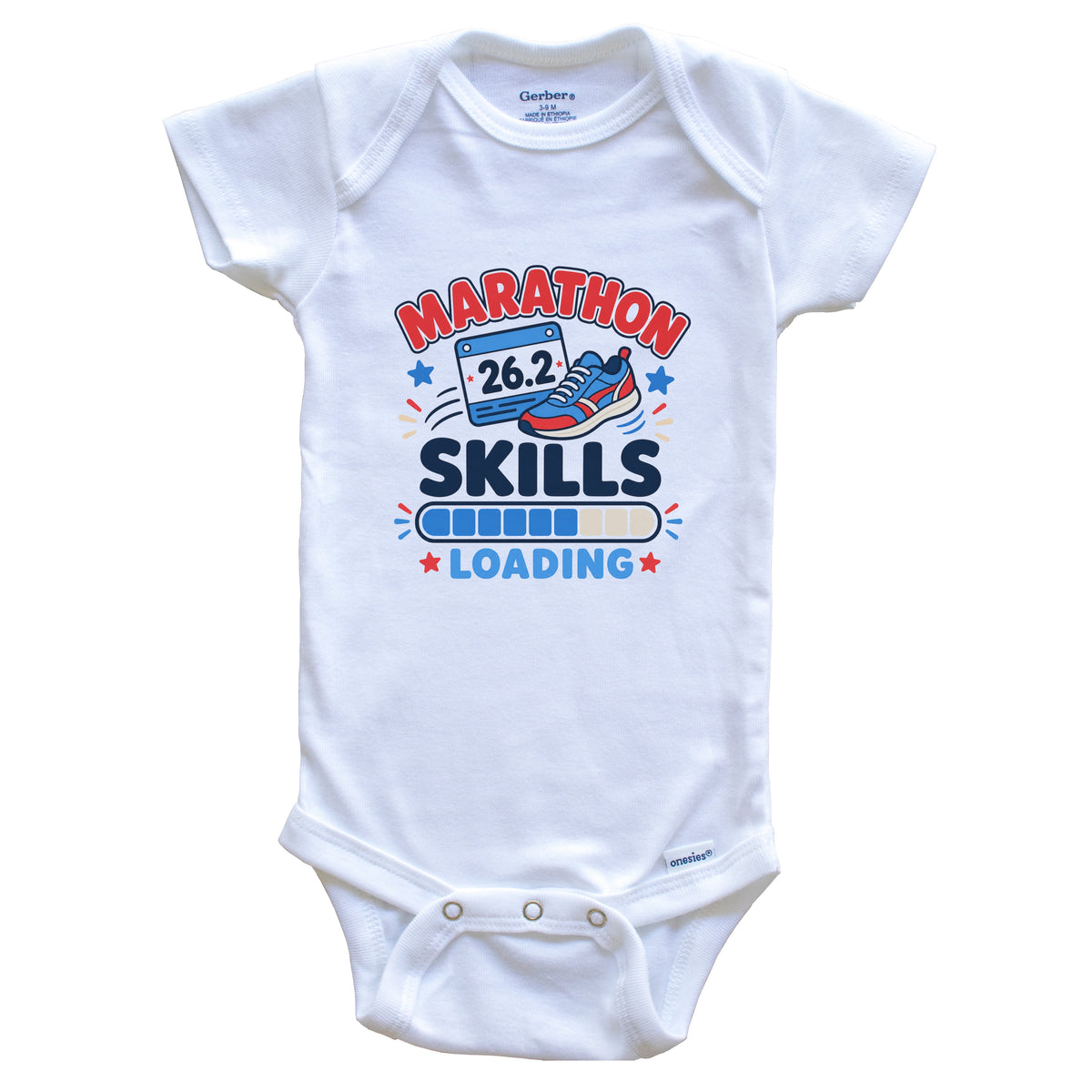 Marathon Skills Loading Funny Running Humor Baby Bodysuit