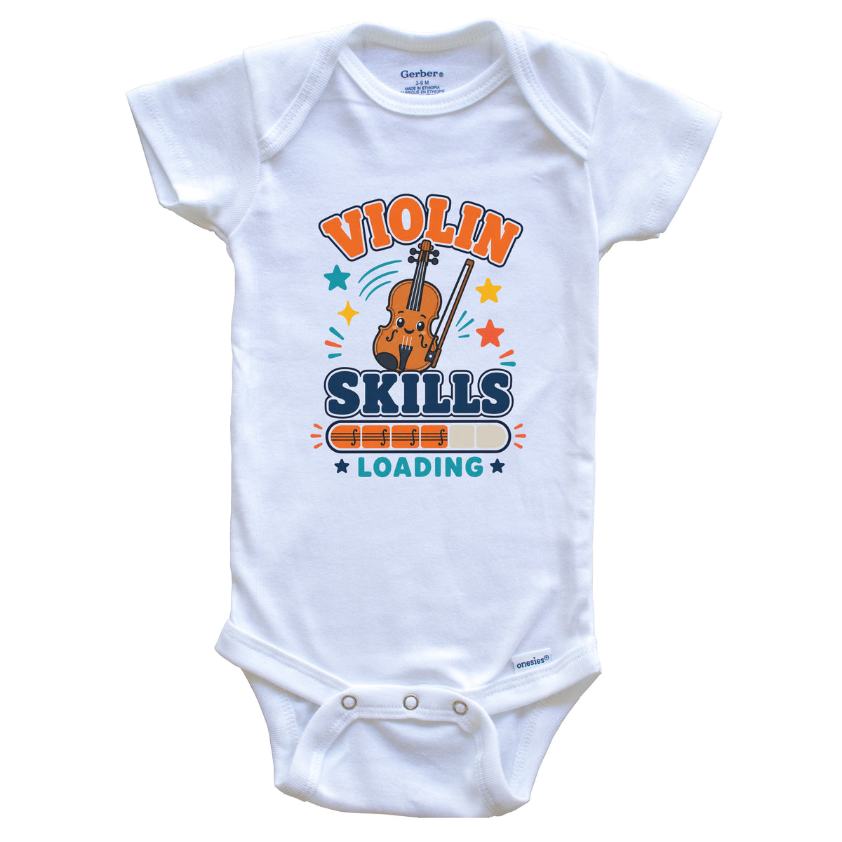 Violin Skills Loading Funny Musician Humor Baby Bodysuit