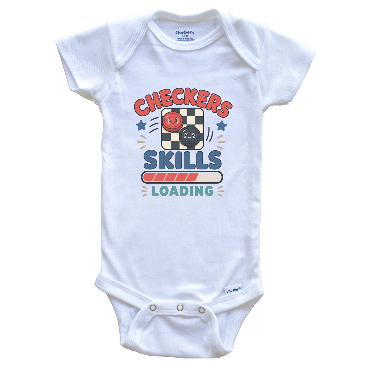 Checkers Skills Loading Funny Checkers Humor Baby Bodysuit