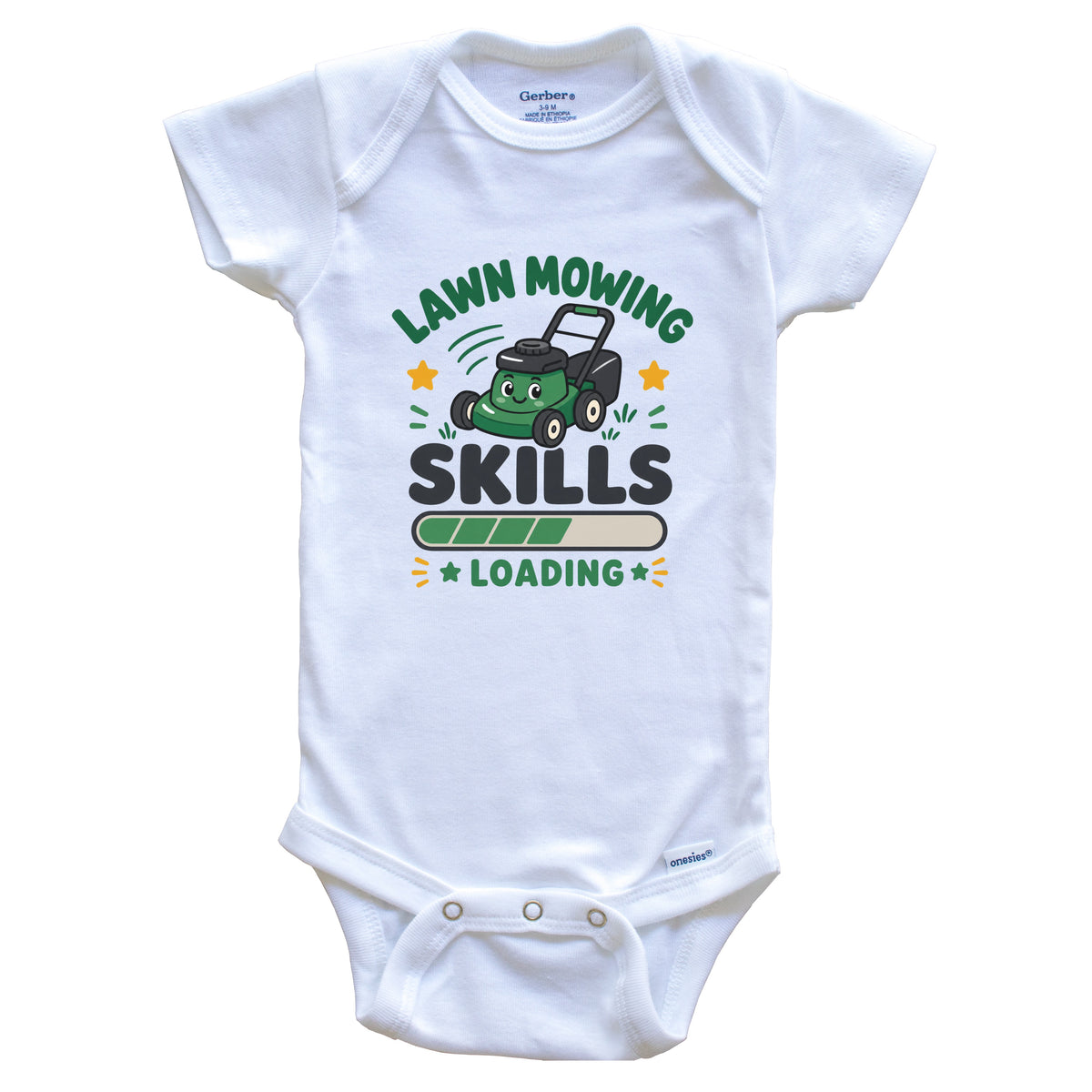 Lawn Mowing Skills Loading Funny Yard Work Humor Baby Bodysuit
