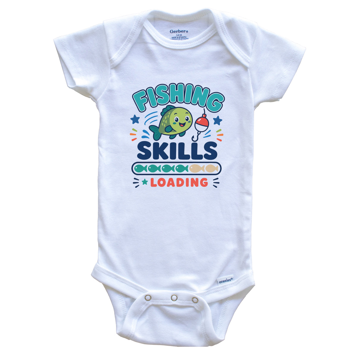 Fishing Skills Loading Funny Fish Baby Bodysuit