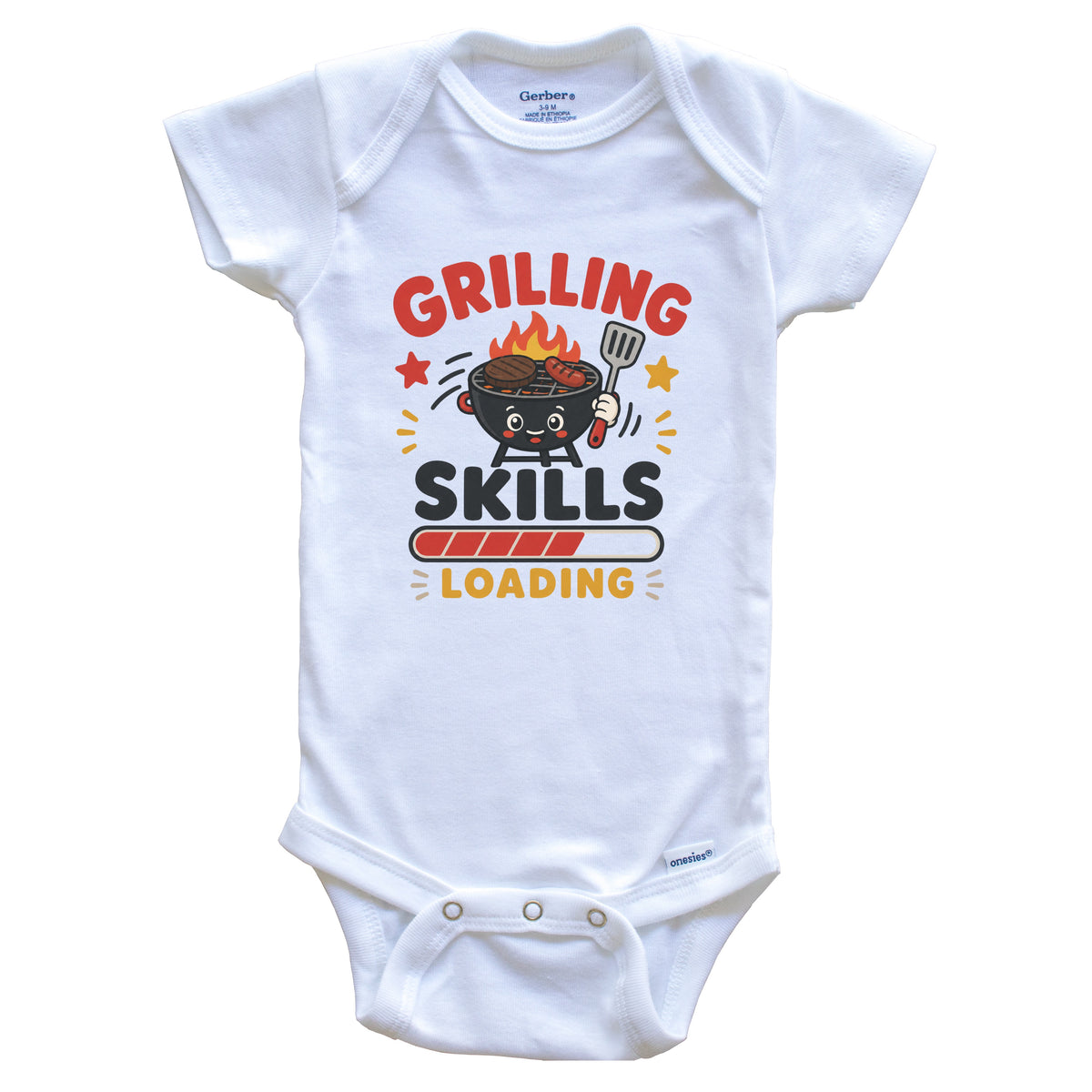 Grilling Skills Loading Funny BBQ Baby Bodysuit