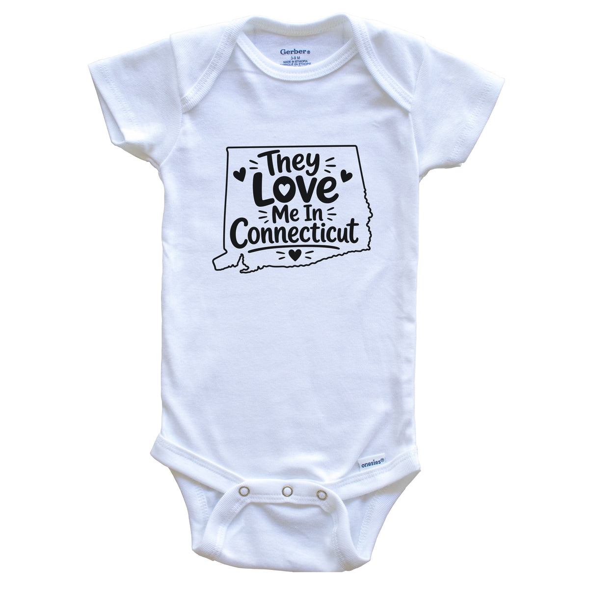 They Love Me In Connecticut Funny Baby Bodysuit