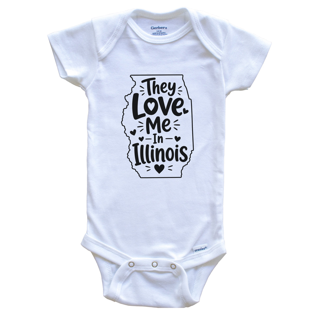 They Love Me In Illinois Funny Baby Bodysuit