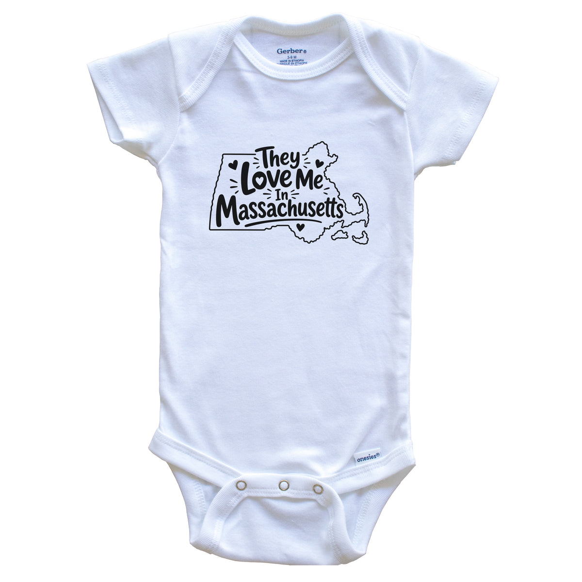 They Love Me In Massachusetts Funny Baby Bodysuit